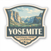 Yosemite National Park Illustratie Retro Badge Sticker (Voorkant)