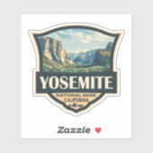 Yosemite National Park Illustratie Retro Badge Sticker (Vel)
