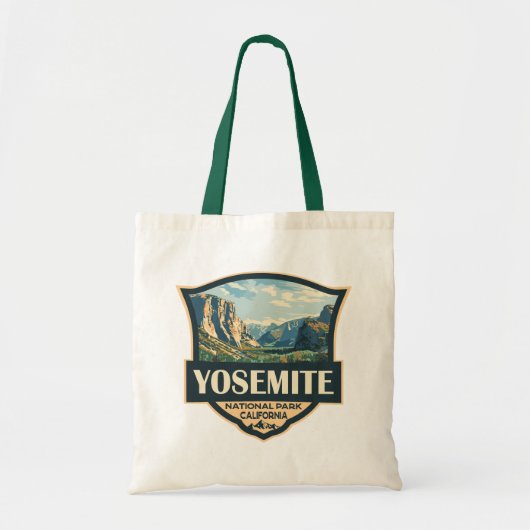 Yosemite National Park Illustratie Retro Badge Tote Bag (Voorkant)