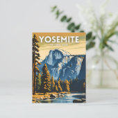 Yosemite National Park illustratie retro Briefkaart (Staand voorkant)