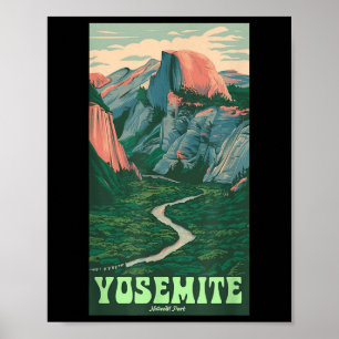 Yosemite National Park Klassieke Half-dome, Wandel Poster