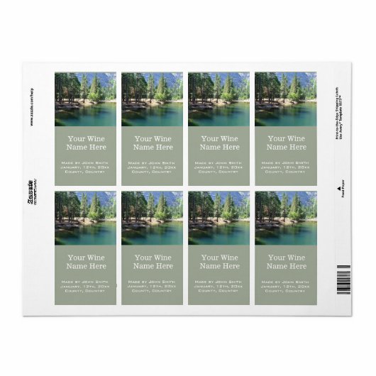 Yosemite National Park landschap afbeelding Etiket (Full Sheet)