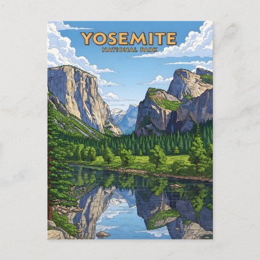 Yosemite National Park landschap Briefkaart (Voorkant)