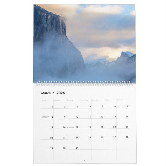 Yosemite National Park Landschappen Kalender (Mar 2026)