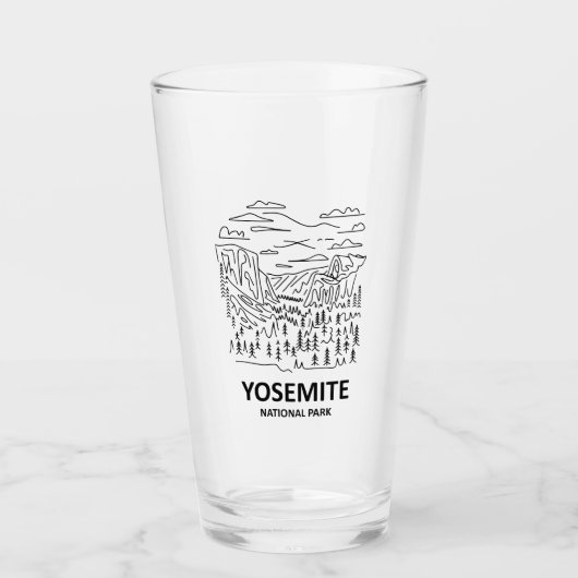 Yosemite National Park Lijn Kunst Glas (Voorkant)