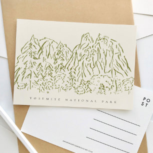 Yosemite National Park Lijn Kunst Reizen Briefkaart