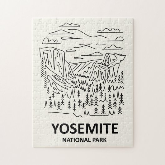 Yosemite National Park Lijnkunst Legpuzzel (Verticaal)