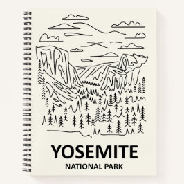 Yosemite National Park Lijnkunst Notitieboek