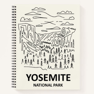 Yosemite National Park Lijnkunst Notitieboek