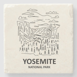 Yosemite National Park Lijnkunst Stenen Onderzetter