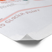 Yosemite National Park Map Illustratie grijs Poster (Hoek)