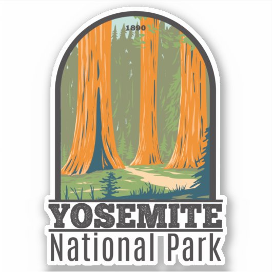 Yosemite National Park Mariposa Grove California Sticker (Voorkant)