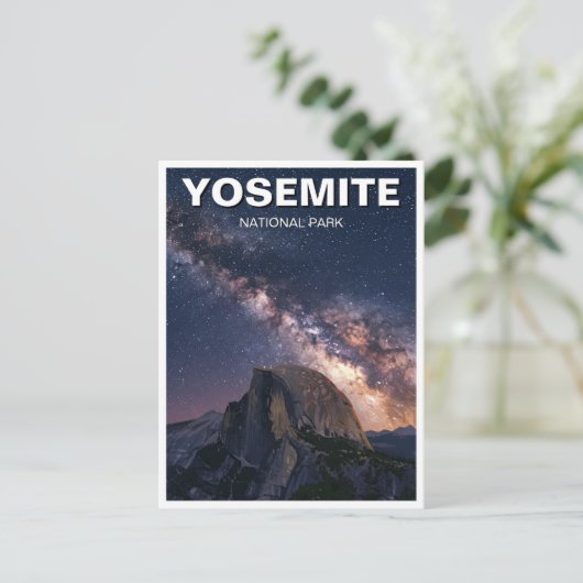 Yosemite National Park Melkweg nacht Briefkaart (Staand voorkant)