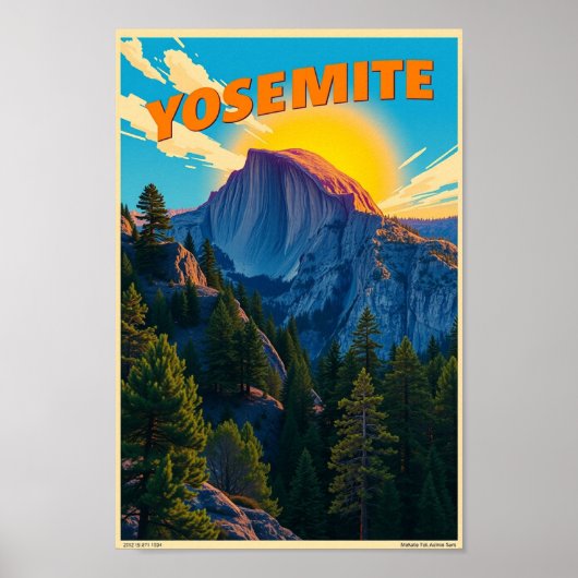 Yosemite National Park Minimalist Nature Poster (Voorkant)