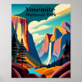 Yosemite National Park Minimalistische kunst Poster (Voorkant)