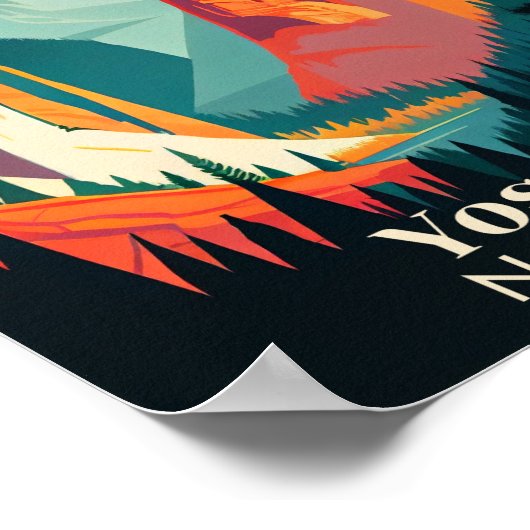 Yosemite National Park Minimalistische kunst Poster (Hoek)