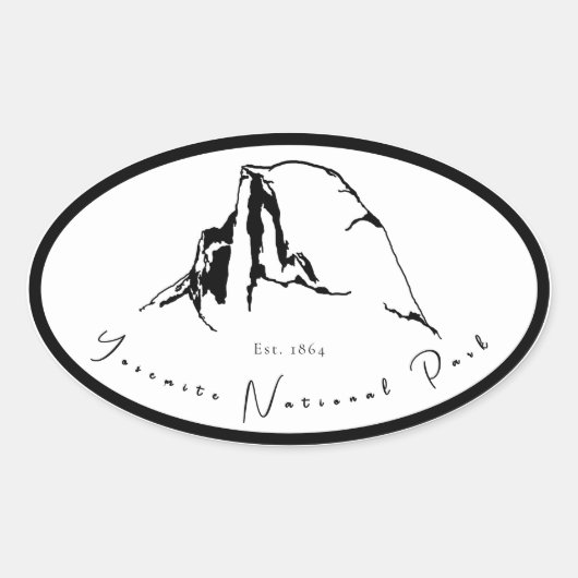 Yosemite National Park Oval Sticker (Voorkant)