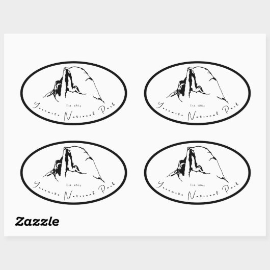 Yosemite National Park Oval Sticker (Vel)