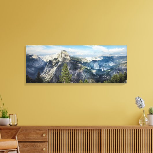 Yosemite National Park Panoramic Fine Art Canvas (Insitu (Woonkamer))
