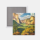 Yosemite National Park Reis Kunst Magneet (Voorkant / Achterkant)