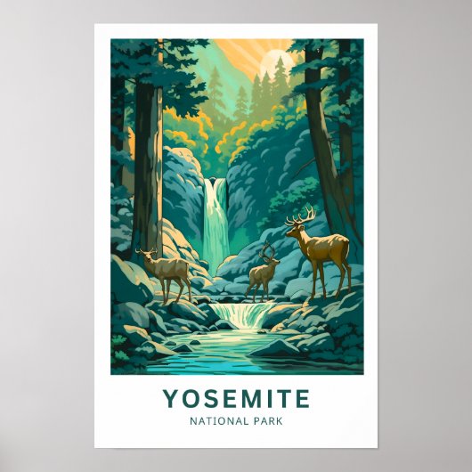 Yosemite National Park Reisprint Poster (Voorkant)