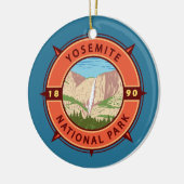 Yosemite National Park Retro Compass Embleem Keramisch Ornament (Links)