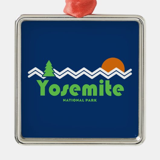 Yosemite National Park Retro Metalen Ornament (Voorkant)