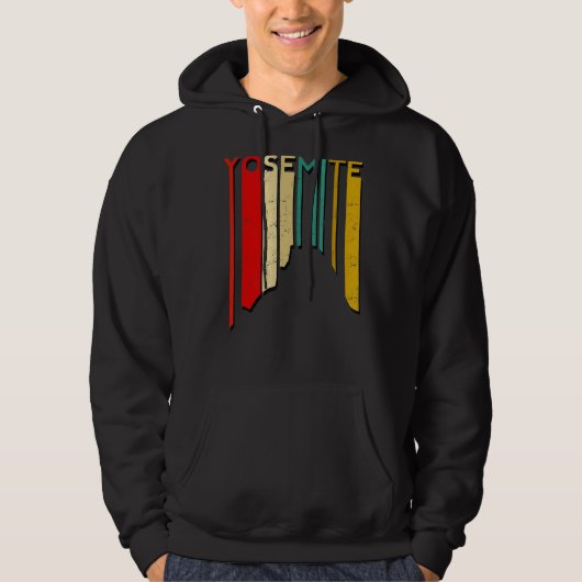 Yosemite National Park Retro  Mountain Hiki Hoodie (Voorkant)
