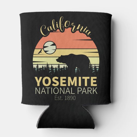 Yosemite National Park Retro Sunset Mountain Blikjeskoeler (Achterkant)