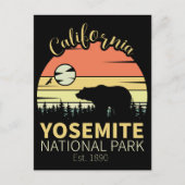 Yosemite National Park Retro Sunset Mountain Briefkaart (Voorkant)