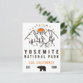 Yosemite National Park Retro Sunset Mountain Briefkaart (Staand voorkant)