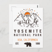 Yosemite National Park Retro Sunset Mountain Briefkaart (Voorkant / Achterkant)
