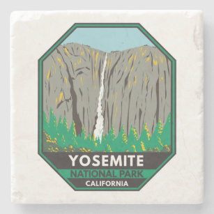 Yosemite National Park Ribbon Herfsten Californië Stenen Onderzetter
