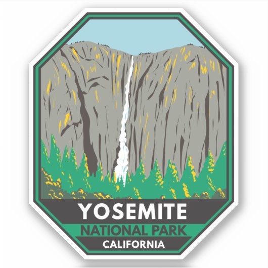 Yosemite National Park Ribbon Herfsten Californië Sticker (Voorkant)