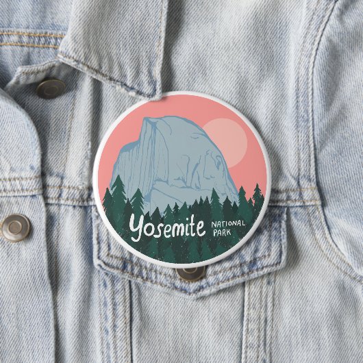 Yosemite National Park Roze Half Dome Ronde Button 4,0 Cm (In situ)