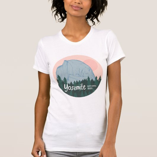 Yosemite National Park Roze Half Dome T-shirt (Voorkant)