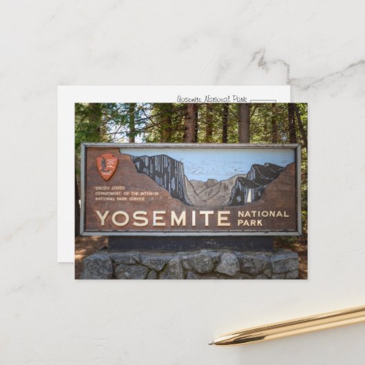 Yosemite National Park – Rustic Travel Photography Briefkaart (Voorkant / Achterkant in situ)