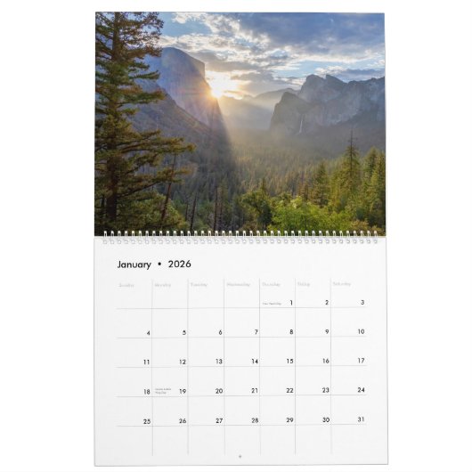 Yosemite National Park Schilderachtig Uitzichten Kalender (Jan 2026)
