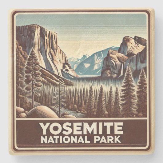 Yosemite National Park Stone Onderzetter (Voorkant)