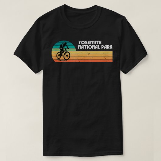 Yosemite National Park Stripes Retro  Mount T-shirt (Design voorkant)