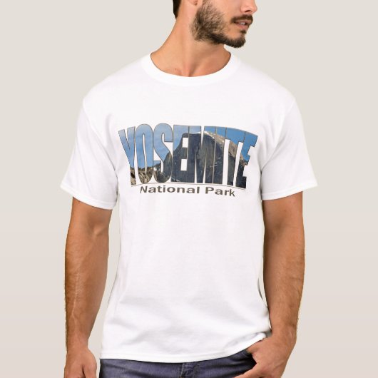 Yosemite National Park Text met Half Dome T-shirt (Voorkant)