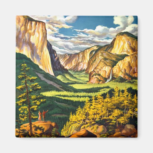 Yosemite National Park Travel Art Magneet (Voorkant)