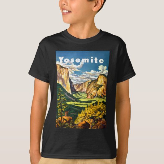 Yosemite National Park Travel Art T-shirt (Voorkant)