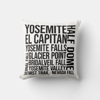 Yosemite National Park Typografie Woordkunst Kussen