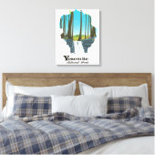 Yosemite National Park USA Kaart Canvas Afdruk (Insitu (Slaapkamer))