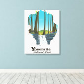 Yosemite National Park USA Kaart Canvas Afdruk (Insitu (Houten vloer))