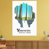 Yosemite National Park USA Map Canvas Afdruk (Insitu (Woonkamer))