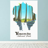 Yosemite National Park USA Map Canvas Afdruk (Insitu (Houten vloer))