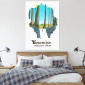 Yosemite National Park USA Map Canvas Afdruk (Insitu (Slaapkamer))