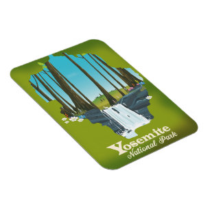 Yosemite National Park vakantieposter. Magneet